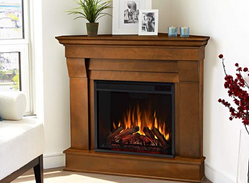 Șemineu electric pe colț